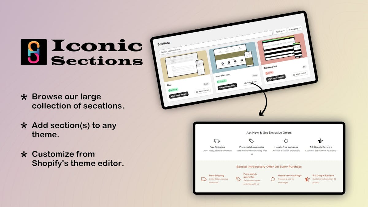Iconic Sections: Theme Section